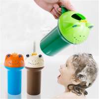 Baby bath accessories cartoon frog design baby bath shower kids wash hair cup